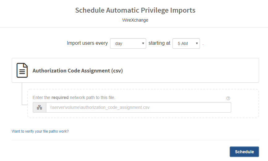 Schedule Automatic Imports